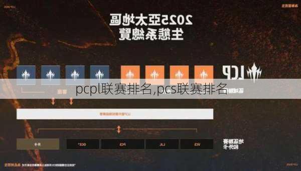 pcpl联赛排名,pcs联赛排名