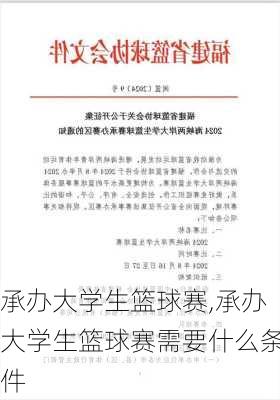 承办大学生篮球赛,承办大学生篮球赛需要什么条件