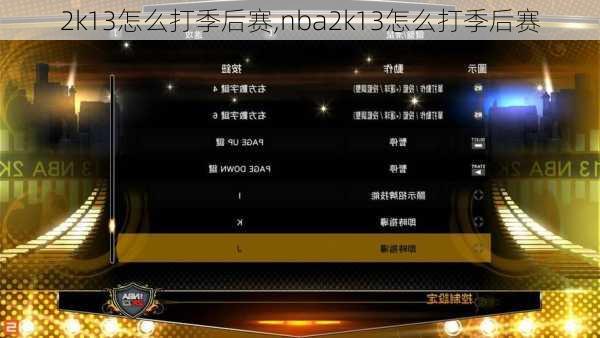 2k13怎么打季后赛,nba2k13怎么打季后赛