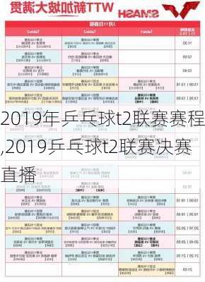 2019年乒乓球t2联赛赛程,2019乒乓球t2联赛决赛直播