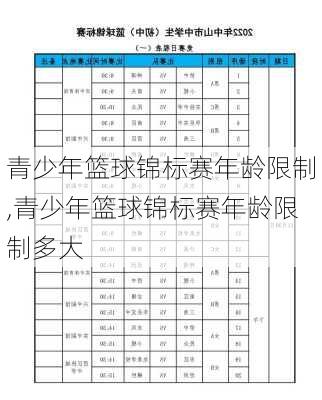 青少年篮球锦标赛年龄限制,青少年篮球锦标赛年龄限制多大