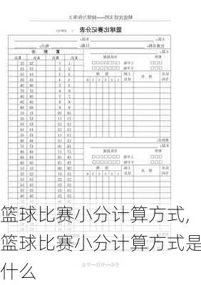 篮球比赛小分计算方式,篮球比赛小分计算方式是什么