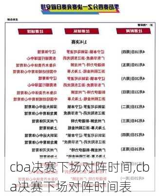 cba决赛下场对阵时间,cba决赛下场对阵时间表