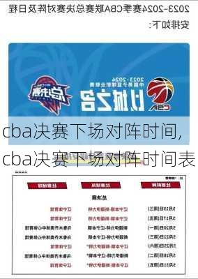 cba决赛下场对阵时间,cba决赛下场对阵时间表