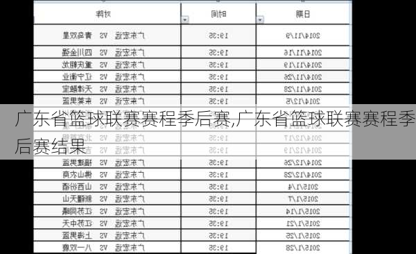 广东省篮球联赛赛程季后赛,广东省篮球联赛赛程季后赛结果