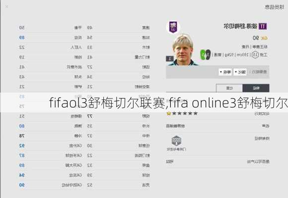 fifaol3舒梅切尔联赛,fifa online3舒梅切尔