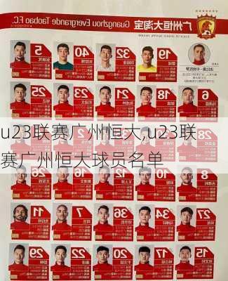 u23联赛广州恒大,u23联赛广州恒大球员名单