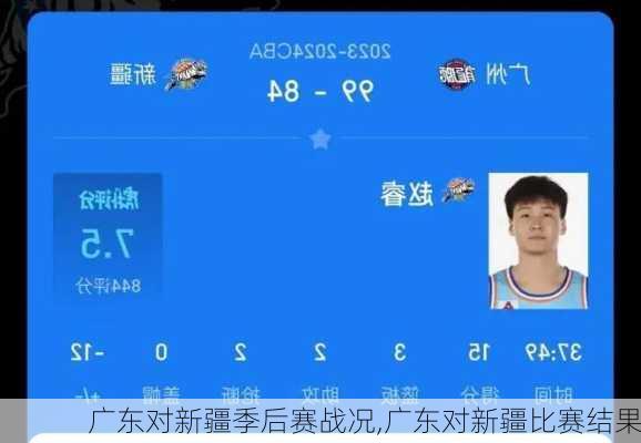 广东对新疆季后赛战况,广东对新疆比赛结果