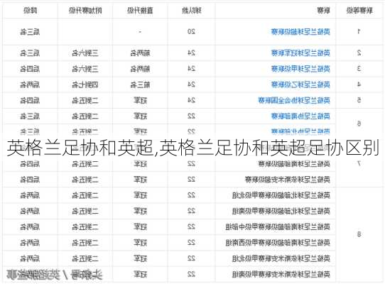 英格兰足协和英超,英格兰足协和英超足协区别