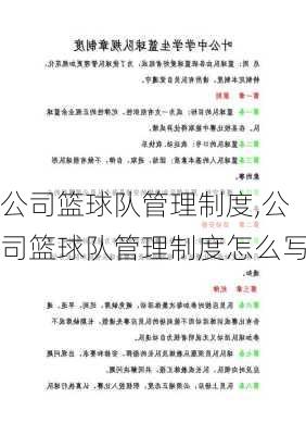 公司篮球队管理制度,公司篮球队管理制度怎么写