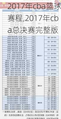 2017年cba篮球赛程,2017年cba总决赛完整版