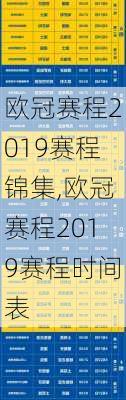 欧冠赛程2019赛程锦集,欧冠赛程2019赛程时间表