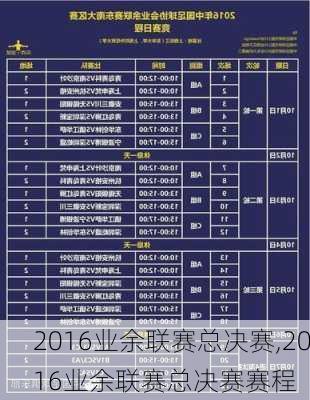 2016业余联赛总决赛,2016业余联赛总决赛赛程