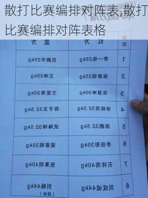 散打比赛编排对阵表,散打比赛编排对阵表格