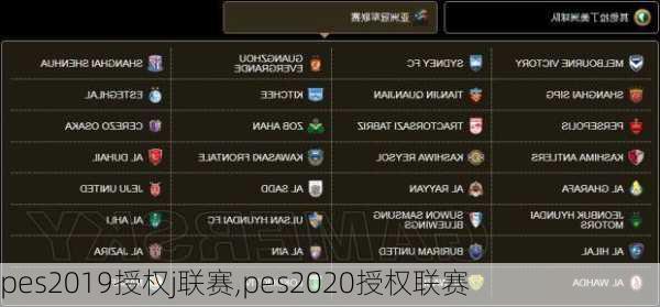 pes2019授权j联赛,pes2020授权联赛