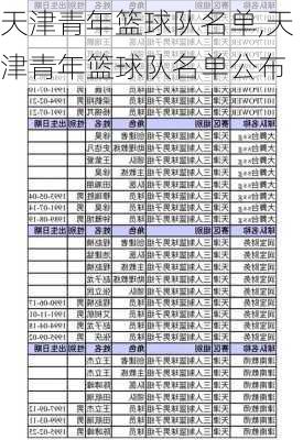 天津青年篮球队名单,天津青年篮球队名单公布