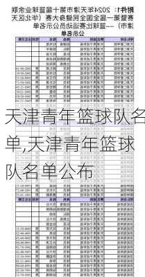 天津青年篮球队名单,天津青年篮球队名单公布