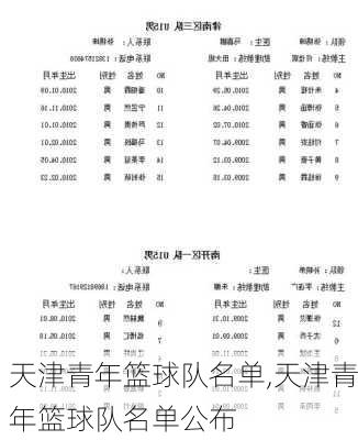 天津青年篮球队名单,天津青年篮球队名单公布