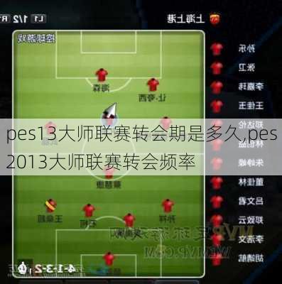 pes13大师联赛转会期是多久,pes2013大师联赛转会频率