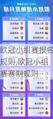 欧冠小组赛报名规则,欧冠小组赛赛制规则