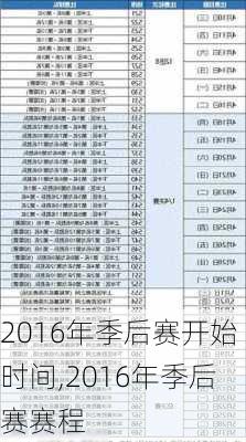 2016年季后赛开始时间,2016年季后赛赛程