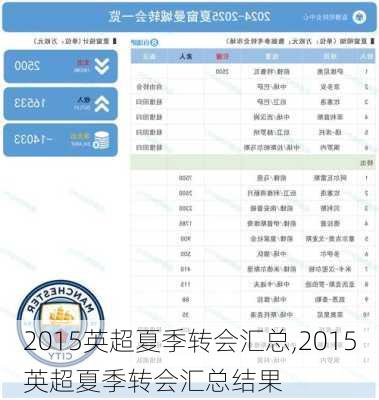 2015英超夏季转会汇总,2015英超夏季转会汇总结果