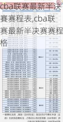 cba联赛最新半決賽赛程表,cba联赛最新半决赛赛程表格