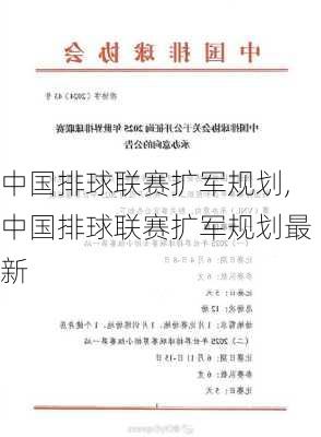 中国排球联赛扩军规划,中国排球联赛扩军规划最新