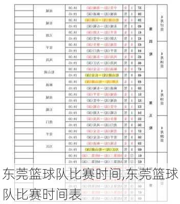 东莞篮球队比赛时间,东莞篮球队比赛时间表