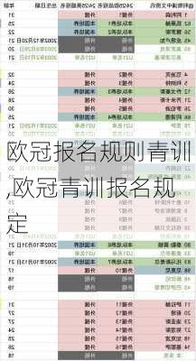 欧冠报名规则青训,欧冠青训报名规定