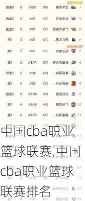 中国cba职业篮球联赛,中国cba职业篮球联赛排名