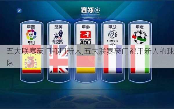 五大联赛豪门都用新人,五大联赛豪门都用新人的球队