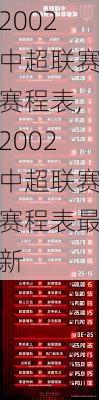 2002中超联赛赛程表,2002中超联赛赛程表最新