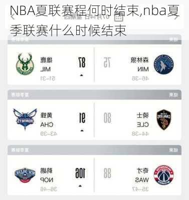 NBA夏联赛程何时结束,nba夏季联赛什么时候结束