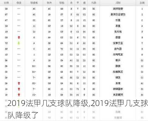 2019法甲几支球队降级,2019法甲几支球队降级了