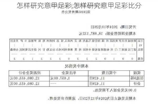 怎样研究意甲足彩,怎样研究意甲足彩比分