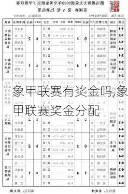 象甲联赛有奖金吗,象甲联赛奖金分配