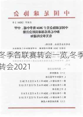 冬季各联赛转会一览,冬季转会2021