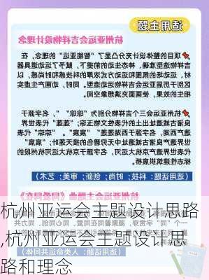 杭州亚运会主题设计思路,杭州亚运会主题设计思路和理念