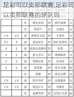 足彩可以卖那联赛,足彩可以卖那联赛的球队吗