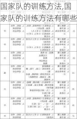 国家队的训练方法,国家队的训练方法有哪些