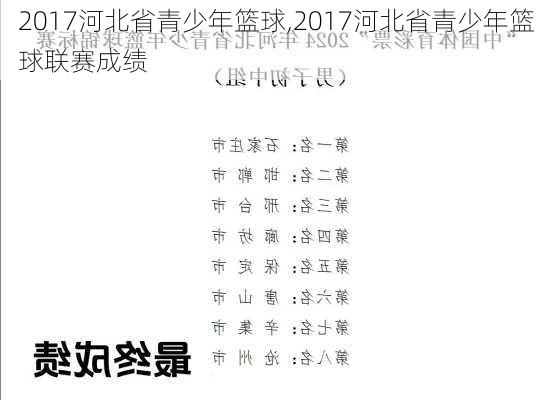 2017河北省青少年篮球,2017河北省青少年篮球联赛成绩