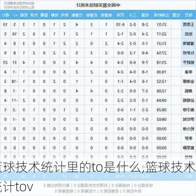 篮球技术统计里的to是什么,篮球技术统计tov