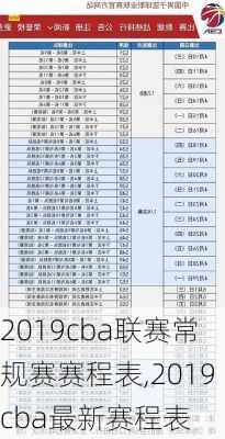 2019cba联赛常规赛赛程表,2019cba最新赛程表