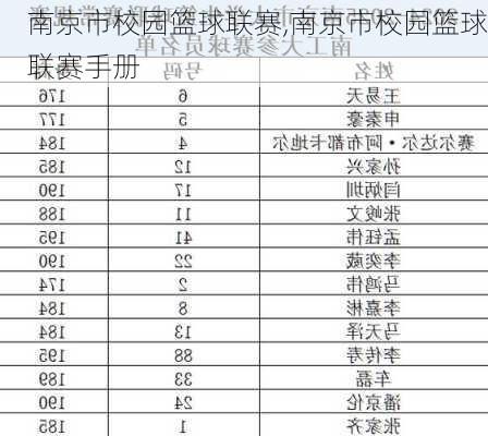 南京市校园篮球联赛,南京市校园篮球联赛手册