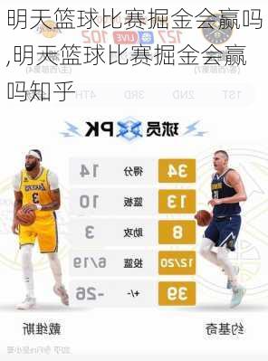 明天篮球比赛掘金会赢吗,明天篮球比赛掘金会赢吗知乎