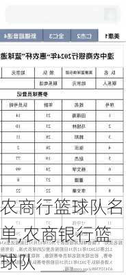 农商行篮球队名单,农商银行篮球队