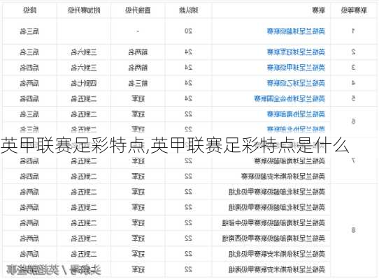 英甲联赛足彩特点,英甲联赛足彩特点是什么