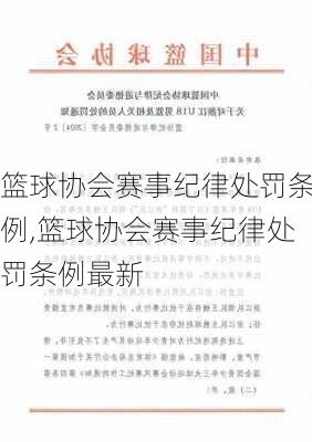 篮球协会赛事纪律处罚条例,篮球协会赛事纪律处罚条例最新