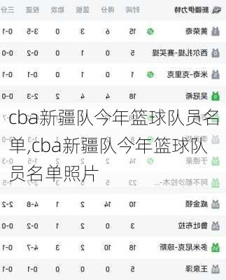 cba新疆队今年篮球队员名单,cba新疆队今年篮球队员名单照片